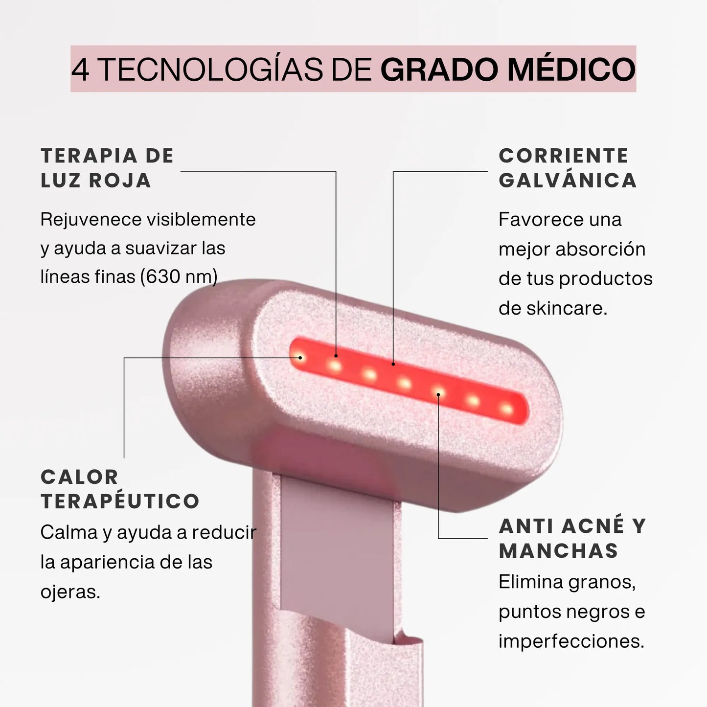 Skin Glow™ - Varita Rejuvenecedora de Luz Roja 4-en-1